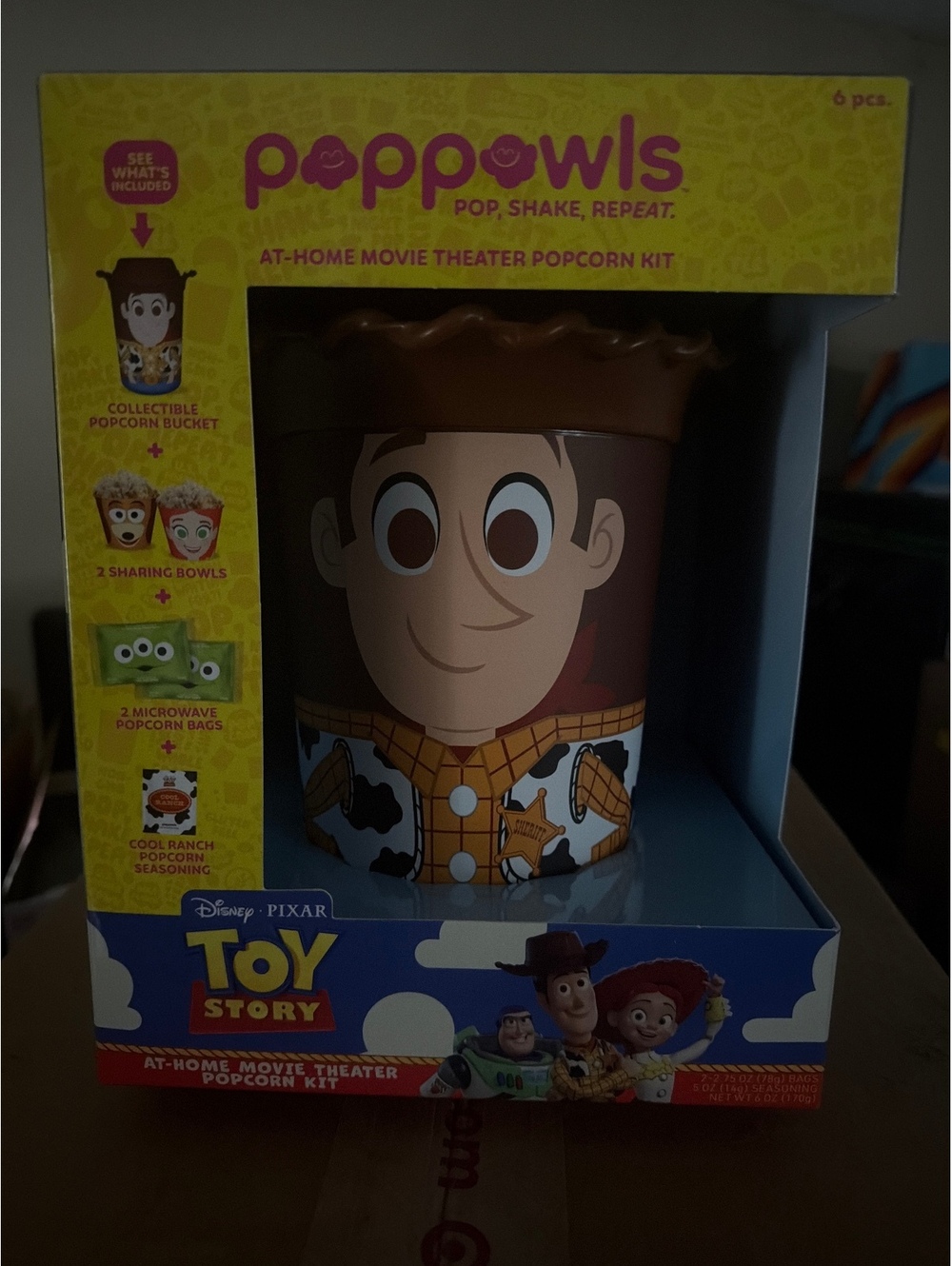 Poppowls Toy Story Woody At-Home Movie Theater Popcorn Kit
